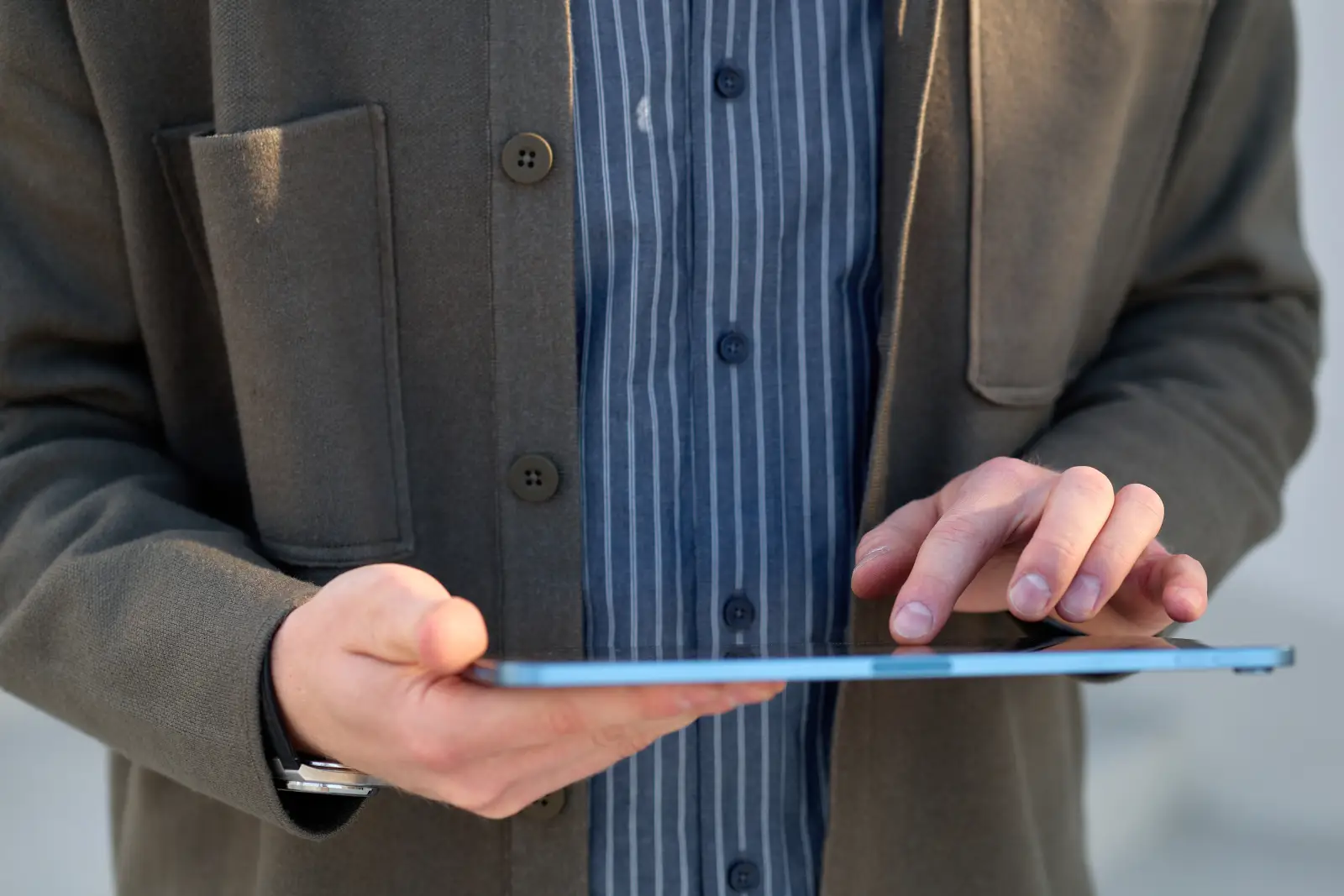 Professional using tablet